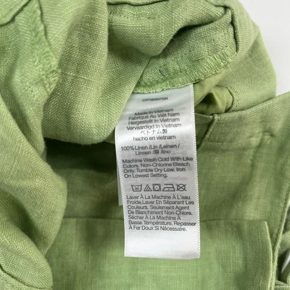 Madewell 100% Linen Paperbag Shorts Tie-Front Women's 6 Seedling Green NWT - Picture 6 of 7